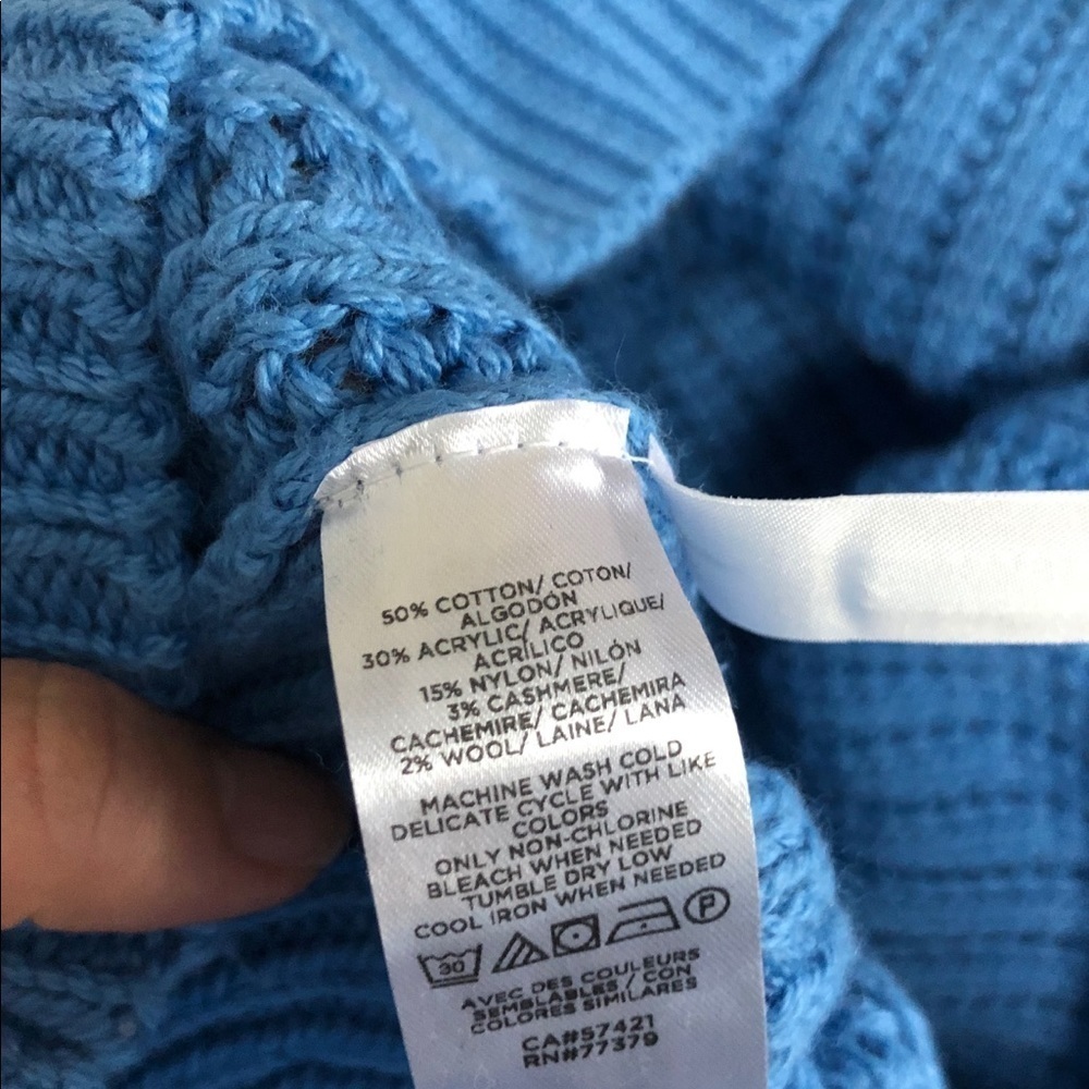 NWT Ann Taylor cable knit blue heavy sweater - Picture 6 of 6